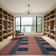 thumbnail image 2 of ODIKA 9'x12' Washable Area Rug Patriotic Farmhouse Motif Lattice Halloween Plaid Independence for Great Room, Indoor Concept, Large Living Low Pile, Flatwoven, 2 of 7
