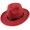 Red, variant on Walbest Men Women Classic Hard Felt Cowboy Wide Brim Fedora Panama Hat Outdoor Beach Holiday Sun Hat