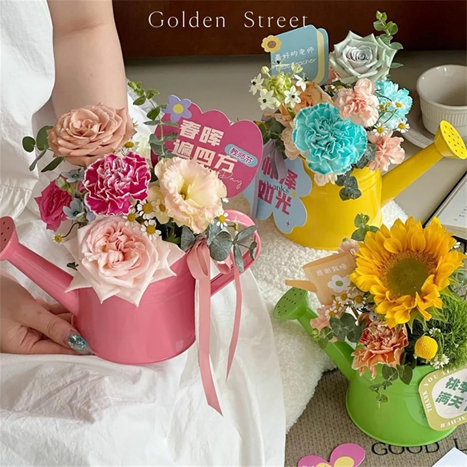 2026 New Metal Watering can,1L Tinplate Watering Kettle,Vintage Metal Waterings Cans for Flowers, Indoor & Outdoor Plants, Lawn & Garden Irrigation Tool (D)