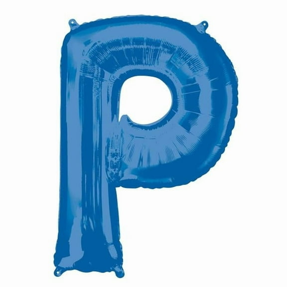 Anagram 86462 32 in. Letter P Shape Foil Balloon  Blue