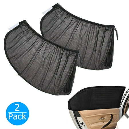 Window Sunshade - 2-pack Car SUV Premium Rear Side Window Sun Visor Shade Mesh Cover Shield Sunshade UV Protector, Universal Fit Car ( Baby Sun Shade Travel Kit Bundle )