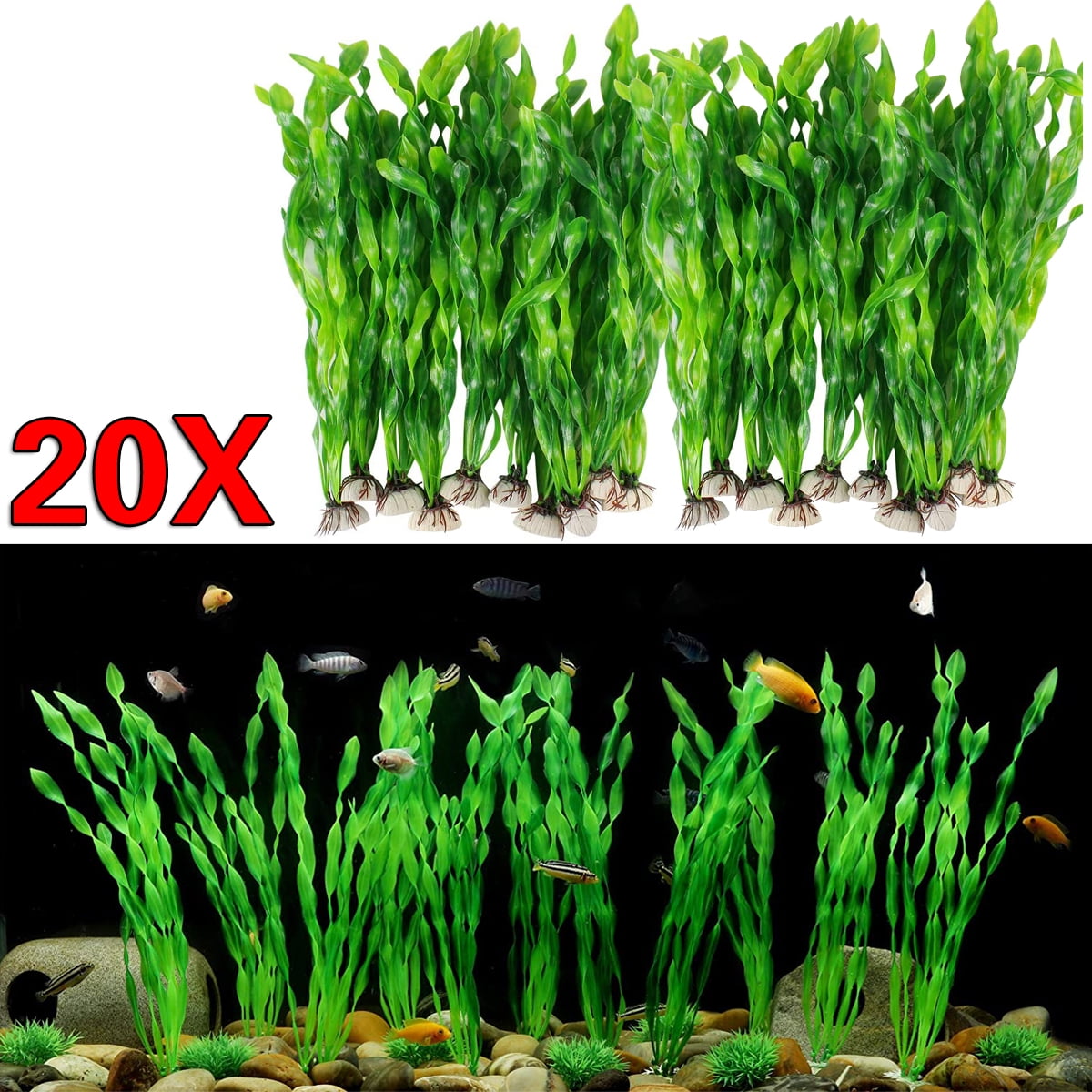 DanlaiAquatic Plants Algae,20 Pcs Aquarium Plants, Artificial Seaweed