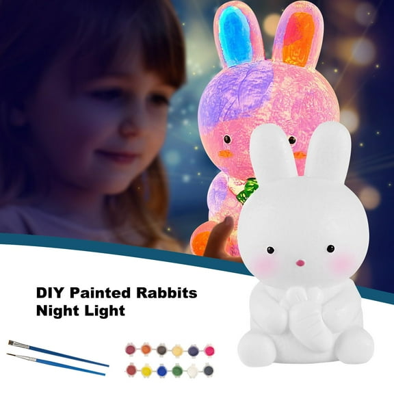 Paint Your Own Lamp Kit, Art Supplies Arts & Crafts Kit, Painting kit for Kids 6-12, Arts and Crafts for Kids Ages 8-12, Toys Girls Boy Birthday Gift Ages（Rabbit）