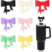 BZUEPRS 3 Pcs Classic Pink Bow Straw Covers Cap Toppers Compatible with Stanley 30&40 oz Tumbler Cups,Reusable Cute Silicone Straw Tips Lids Protectors for 0.4 in/10mm Stanley Cups Straw Accessories