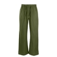 thumbnail image 3 of Mysszz Men's Thin Summer Cotton Linen Elastic Waist Solid Color Pocket Straight Fit Full Length Pants, 3 of 4