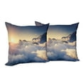 thumbnail image 6 of Ambesonne Mountain Throw Pillow Cover 2 Pack, Climbing Above Clouds, 20", Beige Navy, 6 of 6