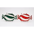 thumbnail image 3 of Ceramic Peppermint Candy Dish Set of 2 Red Green 7.75 Inch, 3 of 3