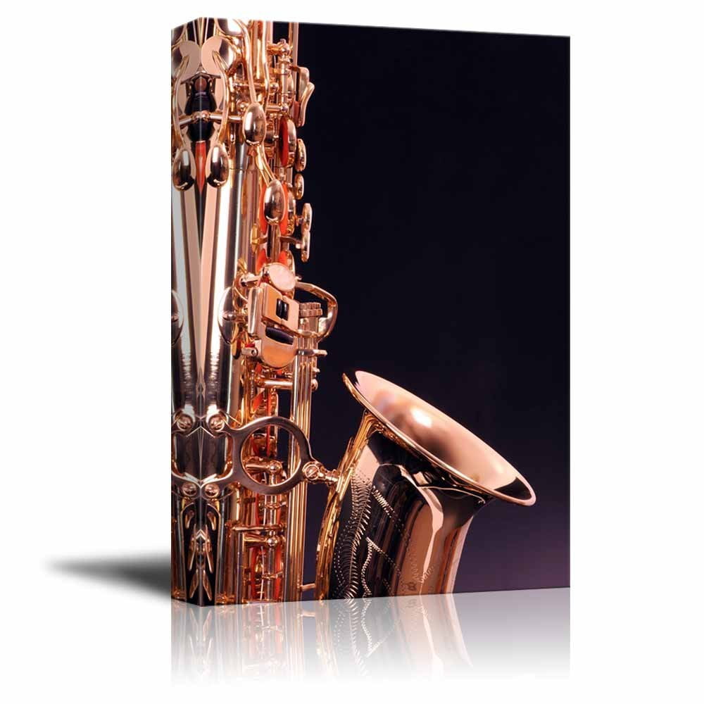 wall26 Canvas Prints Wall Art Beautiful Golden Saxophone Modern