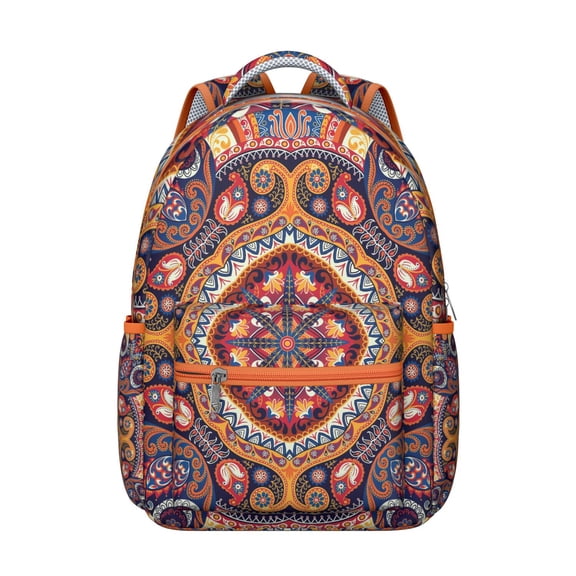 Paisley Gift Bookbag - Trendy Waterproof Backpack for School & College, Spacious Laptop Compartment, Stylish Paisley Print for Women & Men