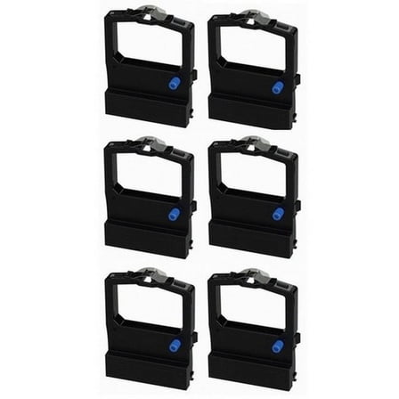 PrinterDash Compatible Replacement for Okidata MICROLINE 520/521/590/591/ML-520/ML-521/ML-590/ML-591 Series Black Printer Ribbons (6/PK) (OKA011080)