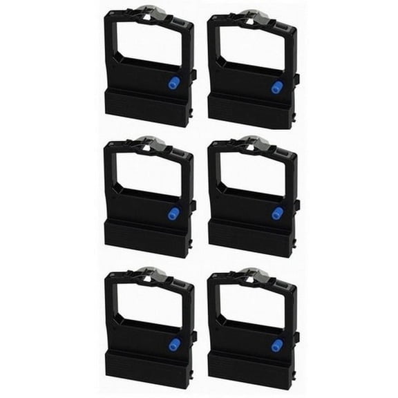 PrinterDash Compatible Replacement for Okidata MICROLINE 520/521/590/591/ML-520/ML-521/ML-590/ML-591 Series Black Printer Ribbons (6/PK) (OKA011080)