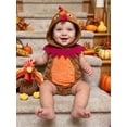 thumbnail image 6 of RUINIXCW Newborn Baby Girl Boy Thanksgiving Turkey Costume Infant Fall Winter Animal Cosplay Photoshoot Outfit Sleeveless Warm Fleece Hooded Romper, 6 of 10