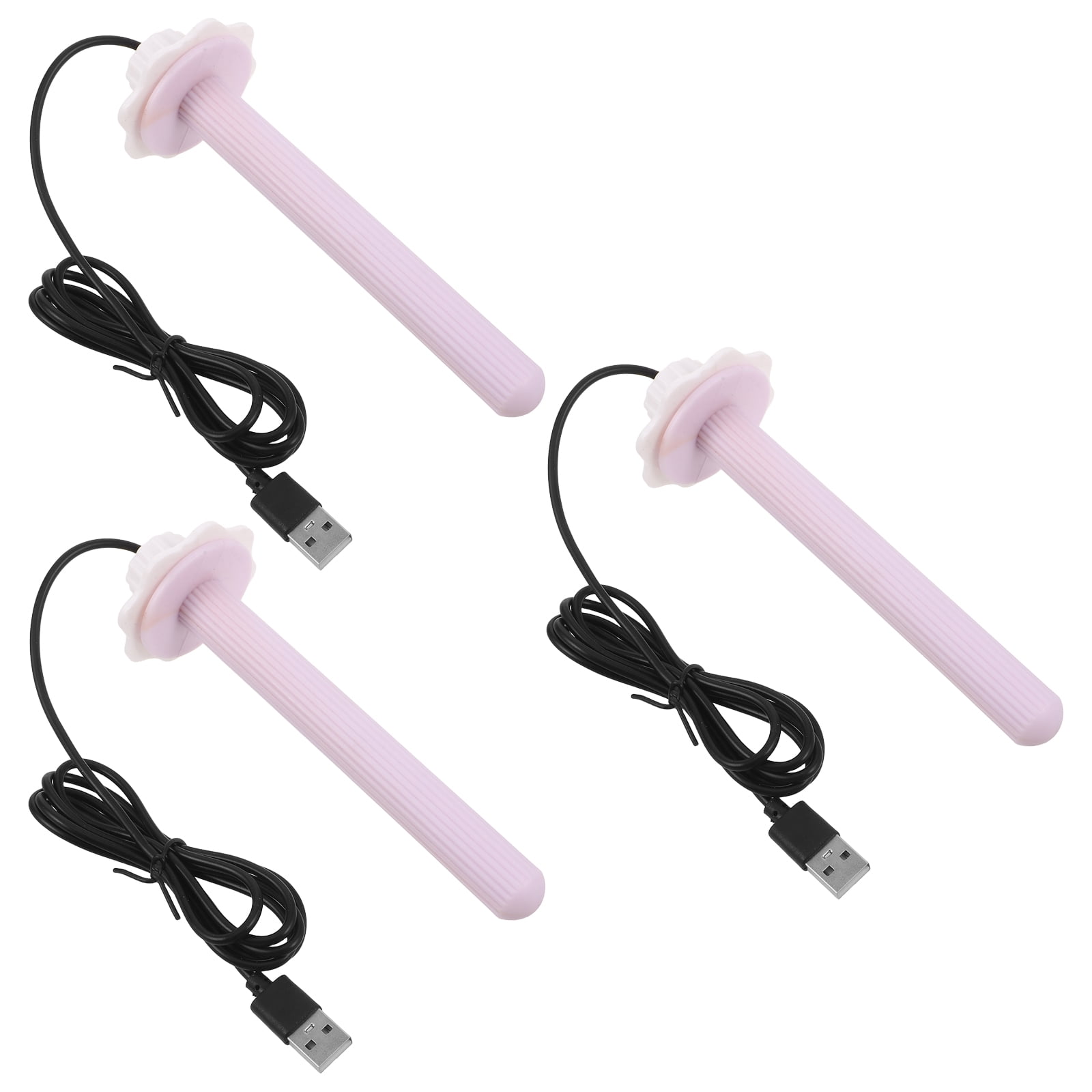 Uonlytech 3Pcs USB Bird Warmer Violet Plastic Perch Stand Heated Bird Cage Accessory