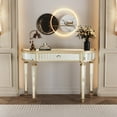 thumbnail image 6 of Tcbosik Half Moon Console Table with Drawer, 47 inch Mirrored Entryway Table, Modern Sofa Table for Hallway, Foyer, Living Room, Golden+Silver, 6 of 7