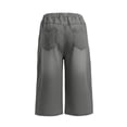 thumbnail image 6 of Fesfesfes Kids Elastic Waist Denim Culottes,Solid Color Summer Five Quarter Pants,Boys and Girls Breathable Casual Children's Wide Leg Cropped Jeans,For Daily Wear Travel Birthday Party, 6 of 6