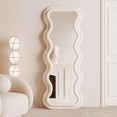 thumbnail image 2 of Melodieux 24"x 63" Free Standing Flannel Frame Wavy Full Length Mirror, 2 of 4