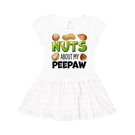 

Inktastic Nuts About My Peepaw Peanut Almond Pistachio Gift Toddler Girl Dress
