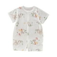 thumbnail image 2 of TMOYZQ Baby Boy Girls Clothes Newborn Cotton Short Sleeve Bodysuit Jumpsuits Infant Soft Summer Pajamas 0-12 Months, 2 of 3