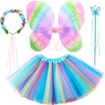 thumbnail image 1 of Disfraz de hada tipo unidad para niñas, 4 unidades, alas de mariposa de 6 a 8 pulgadas, 1 of 5