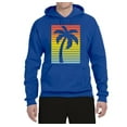 thumbnail image 2 of Tropical Palm Tree Silhouette | Mens Pop Culture Hooded Sweatshirt Graphic Hoodie, Royal, Small, 2 of 4