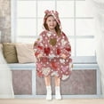 thumbnail image 7 of BZSMCE Wearable Blanket Hoodie Fashion Ruby Heart - Floral Medley Home Wear, 7 of 7