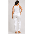 thumbnail image 4 of COSTLY Girl Womens Sexy Satin Solid RED/White Color Skinny Fit Stretch Pants, 4 of 5