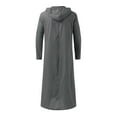 thumbnail image 4 of Baqcunre Mens Shirts Mens Muslim Arabia Casual Long Sleeve Pocket Loose Robe Shirt Muslim Robe Solid Hooded Shirt Shirts For Men Tops For Men Grey XXL, 4 of 4