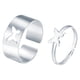 thumbnail image 2 of 1x Juego de anillos a juego para bodas de chicas adolescentes, anillo abierto ajustable, lindo y simple. Mariposa plateada, 2 of 4