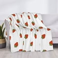 thumbnail image 3 of Yiaed Hand Drawn Strawberry Print Blanket Throw Blanket Soft Cozy Flannel Blanket for Home Bed Sofa Couch Chair-50"x40", 3 of 6