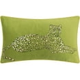 thumbnail image 6 of JWH Gold and Green Rectangle Cotton Velvet Leopard Print Cushion Cover 12x20inch, 6 of 11