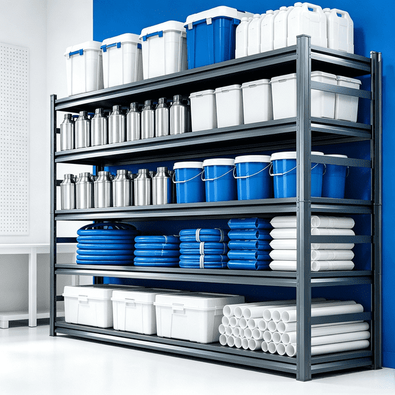 Adjustable 5-Tier Garage Shelving, Heavy Duty Steel Storage Rack, High Load Capacity, Ideal for Garage, Warehouse, or Home Organization (5-Tier 71" H x 35" W x 15.7" D)