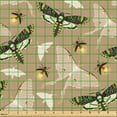 thumbnail image 2 of Ambesonne Celestial Fabric by the Yard, Skulls Pattern Moths Art, 2 Yards, Sand Brown Earth Yellow, 2 of 5