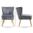 thumbnail image 3 of HOMCOM Chaise d'Appoint en Velours Moderne Sans Accoudoirs avec Pieds en Bois Gris, 3 of 10