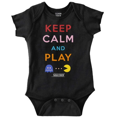 

Keep Calm and Play PACMAN Romper Boys or Girls Infant Baby Brisco Brands NB