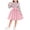 Pink, variant on Qingpeng Girls Dress Long Sleeve Lapel Ruffle Collar Tulle Skirt with Sash Bow for Girls
