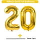 thumbnail image 2 of Globo LVMOQIQIU, dorado, número 20, 40 cm, fiesta de cumpleaños y boda, 2 of 7