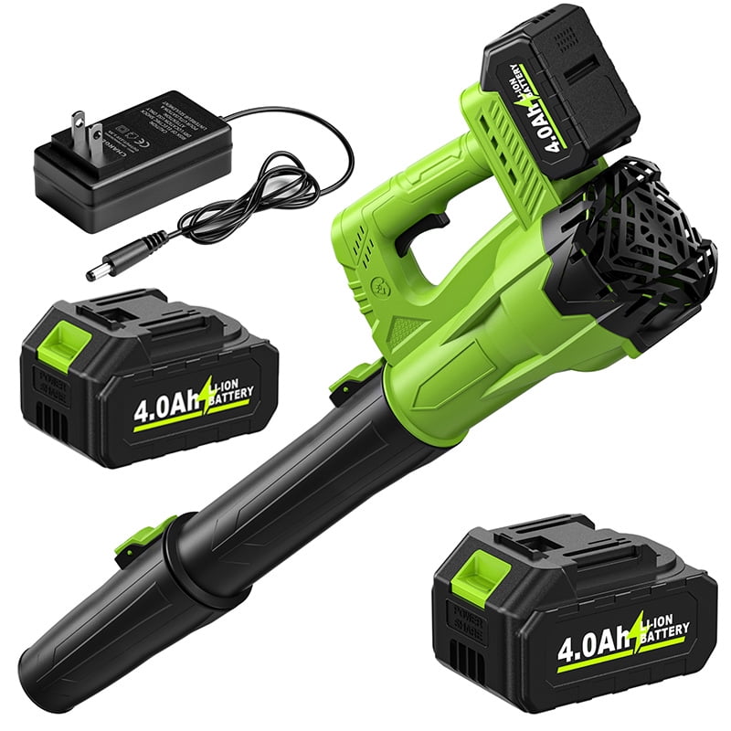 Leaf Blower Cordless, Electric Leaf Blower with 4.0Ah Battery, Charger And Extended Nozzle, 650 CFM & 280 MPH Handheld Battery Blowers, 21V Lightweight Small Leaf Blower for Lawn Care, Garden, Patio