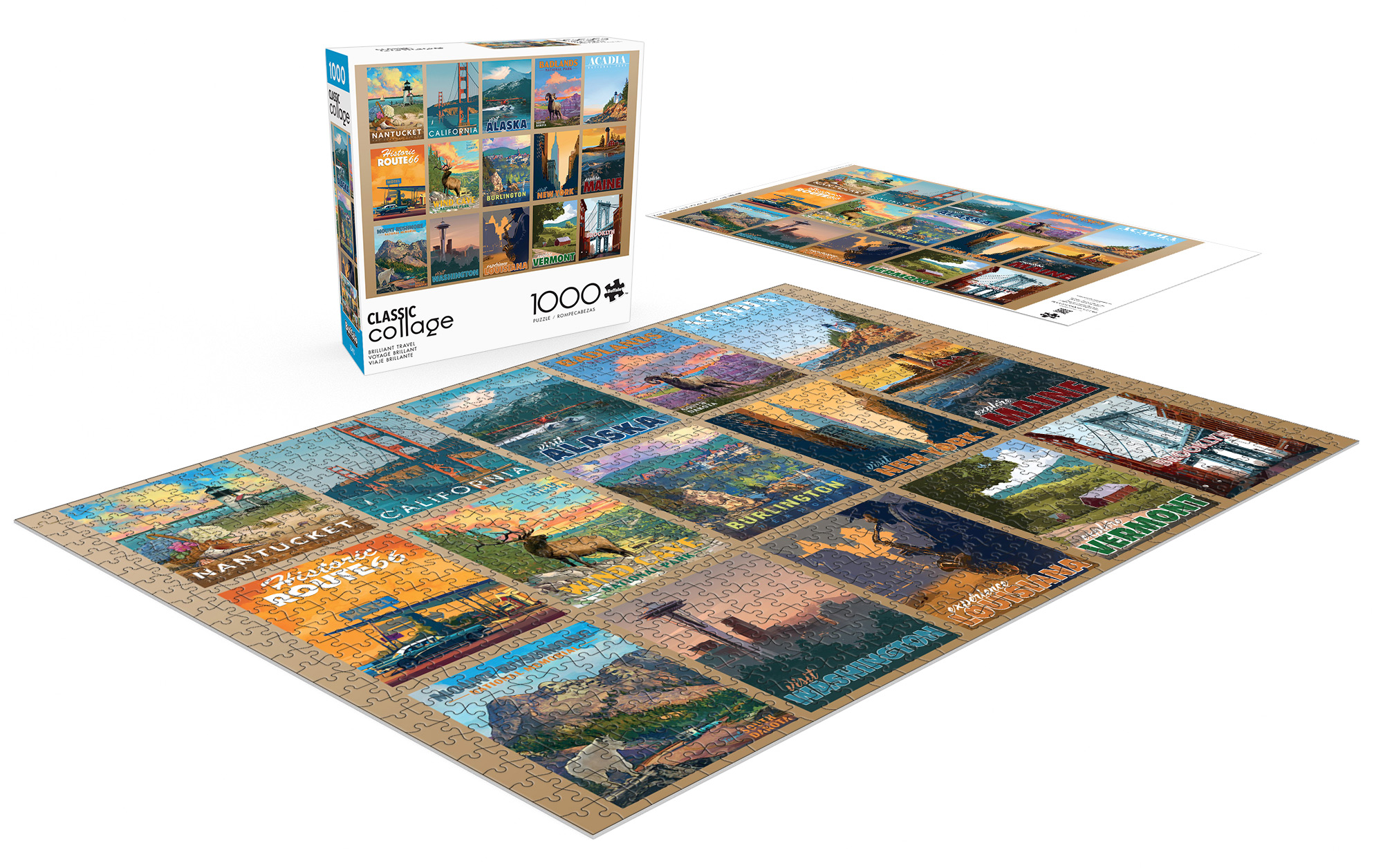 Buffalo Games Brilliant Travel 1000-Piece 26.75 x 19.75-inch Interlocking Jigsaw Puzzle for Adults Ages 14+