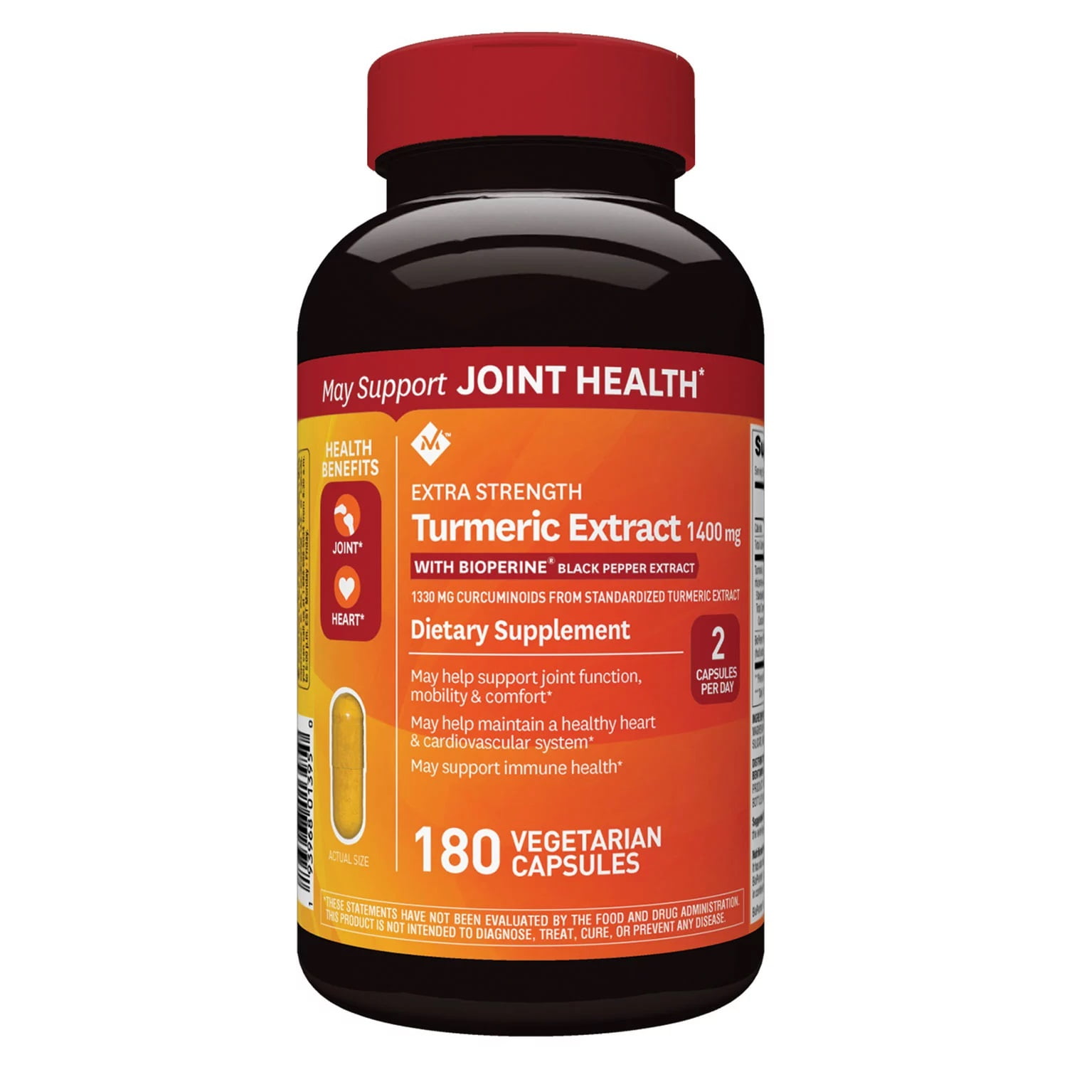M.M Extra Strength Turmeric Extract, 1400mg Vegetarian Capsules (180 ct