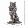 thumbnail image 2 of Hi-Line Gift Ltd. 14.5" H Sitting Lion W/Crown Silver Color Resin Statue, 2 of 7