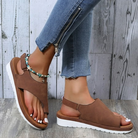 

FZM Women shoes Fashion Women Summer Solid Color Comfortable Wedges Shoes Beach Peep Toe Breathable Sandals