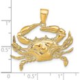 thumbnail image 3 of 10K Yellow Gold Blue Crab Pendant (Width 31) (Length 32.5) - Jbsp, 3 of 5