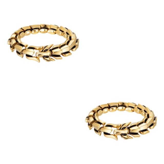 Thinsony Distinctive Gothic Punk Dragon Scale Bangle 48 inches Cool and Contemporary Gold 7.48 Inch 2Set