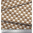 thumbnail image 2 of Soimoi Brown Poly Georgette Fabric Flourish Damask Print Sewing Fabric Yard 52 Inch Wide, 2 of 3