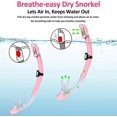 thumbnail image 4 of Equipo de snorkel para adultos, máscara de buceo seca y snorkel para hombre y mujer, color rosa, 4 of 5