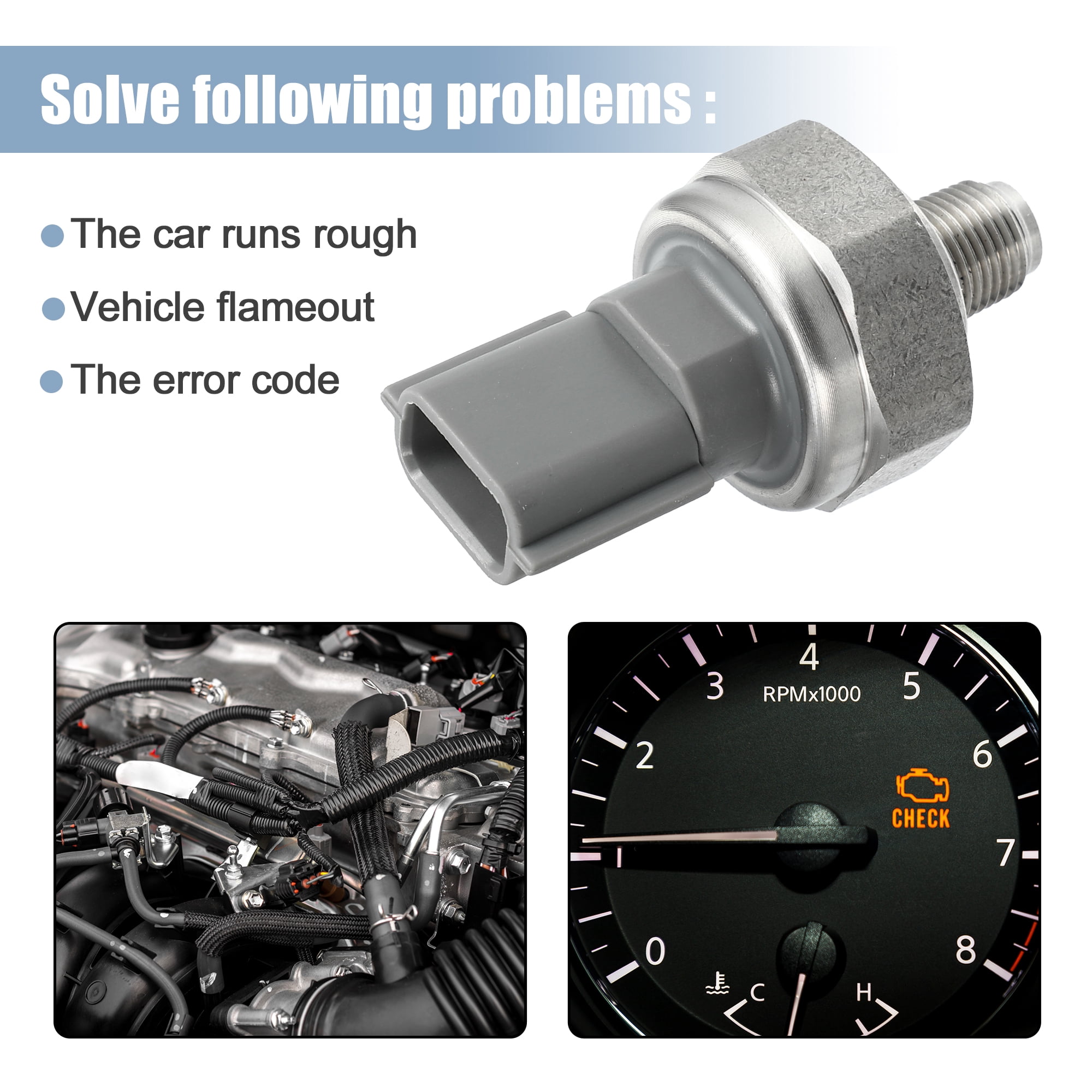 Unique Bargains Car Oil Pressure Switch Sensor Replacement for Nissan Juke 2011-2017 Pathfinder 2013-2019 25070-1MC0A Silver Tone, Gray