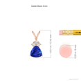 thumbnail image 3 of ANGARA Natural Trillion Tanzanite Solitaire Pendant with Trio Diamonds in 14K Rose Gold for Women (Size-6mm) | December Birthstone, Anniversary, Jewelry Gift for Women | Natural Tanzanite Necklace, 3 of 7