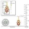 thumbnail image 2 of Dazzlingrock Collection Round Ruby Hamsa Hand Double Heart Dainty Pendant for Women with 18 Inch Silver Chain (Color Red, Clarity Highly Included) in 10K Yellow Gold, 2 of 3
