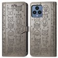 thumbnail image 6 of Conmpatible for T-Mobile REVVL 6 5G Wallet Case with Card Holder, Lovely Cartoon Cat & Dog Animal Embossed Pattern PU Leather Flip Cover Kickstand Magnetic Clasp Shockproof Case, Gray, 6 of 6