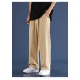 thumbnail image 3 of Pantalones casuales de seda de hielo para hombre, corte holgado, pierna recta, diseño drapeado, ligero, temporada Primavera Verano Otoño, Ideal de secado rápido, 3 of 5